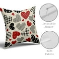 thumbnail image 6 of Valentines Pillow Covers 16x16 Set of 2 Red Black Buffalo Plaid Polka Dot Stripes Love Heart Print Decorative Throw Pillows Rustic Valentine Day Themed Pillow Cases Decor for Couch Sofa Bed, 6 of 6