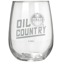 Edmonton Oilers Etched 17oz. Rally Cry Stemless Wine Glass