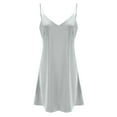 thumbnail image 3 of Gibobby Pijamas mujer invierno Mini vestido de verano, vestido de noche Sexy para dormir, ropa de dormir para mujer, camisón de seda satinado caliente(Verde,XL), 3 of 4