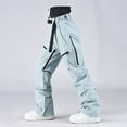 thumbnail image 3 of Savings up to 30% off Ski Bib Pants Men's and Women's Snowboard Winter Windproof Warm Denim Ski Pants Jumpsuit Ski Pants Light Blue, 3 of 4