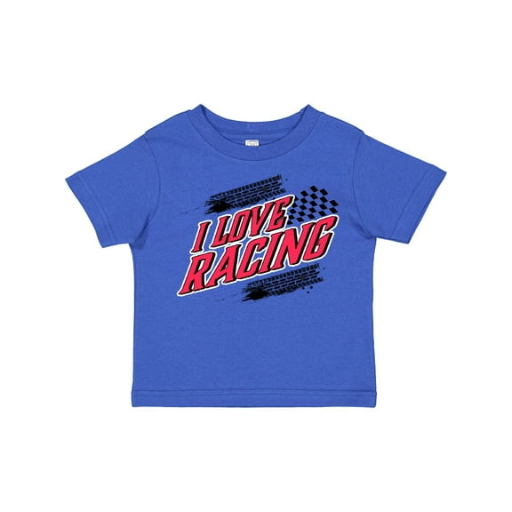 Inktastic I Love Racing with Tire Marks Boys or Girls Toddler T-Shirt
