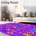 thumbnail image 2 of ODIKA 8'x10' Machine Washable Non-Slip Area Rug, Jumbo Letter Grid Knowledge Adventure Kindergarten Discovery High Traffic Rug, Purple, 698937, 2 of 7