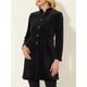 thumbnail image 2 of Elegante abrigo de invierno para mujer, abrigo largo de terciopelo con cuello levantado y un solo pecho Negro M, 2 of 5