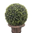 thumbnail image 3 of 24" Boxwood Topiary Ball in Urn Container, Artificial Faux Plant Greenery Arrangement for Indoor and Outdoor, Bronze Pot, 3 of 6