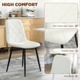 thumbnail image 4 of HOMCOM Dining Chairs Set of 4, Kitchen Chair with Metal Legs, Cream, 4 of 10