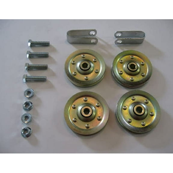 USA Premium Store Garage Door 3" Pulley Set with Hardware - For Doors with Extension Springs
