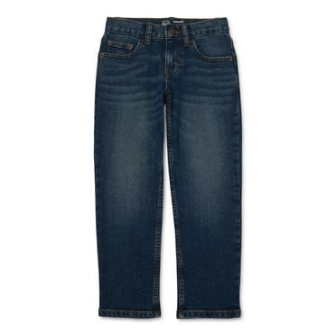 Wonder Nation Boys Relaxed Denim Jeans, Sizes 4-18, Slim & Husky