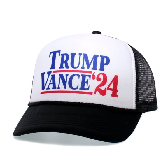 Trump Vance 2024 Hat Take America Back Cap Adult Unisex Truckers Snapback Black/White