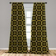 thumbnail image 5 of Ambesonne Abstract Curtains, Vintage Art Deco Style, Pair of 28"x63", Mustard Charcoal Grey, 5 of 5