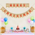 thumbnail image 5 of Banderines con letras de Feliz Navidad, decoración de pancartas, patrón de copos de nieve, arpillera de lino, 5 of 5