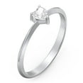 thumbnail image 3 of Heart Birthstone Ring - Cubic Zirconia / White Topaz (April), 3 of 6