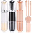 thumbnail image 1 of Juego de 3 brochas de viaje para maquillaje, 4 en 1, mini brocha portátil para labios, base para mezclar polvo, sombra de ojos, brocha para mujeres, juego retráctil facial, 1 of 5