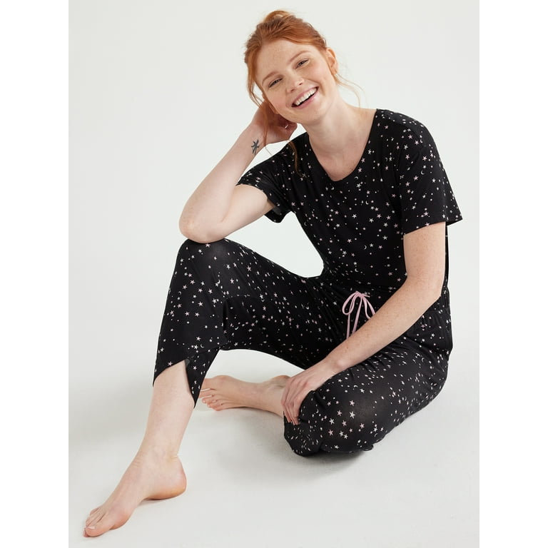 Joyspun Women's Knit Cropped Sleep Pants, Sizes S to 3X Joyspun Women's Knit Cropped Sleep Pants, Sizes S to 3X