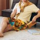thumbnail image 5 of Balery Deep Yellow Colorful Sunflower Pantalones cortos de pijama de punto de algodón para hombre con cinturilla y bolsillos-4X-Large, 5 of 6