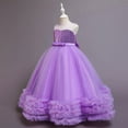 thumbnail image 3 of LYMAYTER Flower Girls Lace Tulle Dresses Kids Baby Sleeveless Wedding Dress for 4-12 Years Toddler Sweet Party Gown, 3 of 9