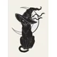 thumbnail image 3 of Póster nórdico de Halloween con diseño de esqueleto, bruja, gótico, fantasma, lienzo, calabaza, murciélagos, gato, impresiones, arte de pared para decoración de sala de estar, 3 of 5