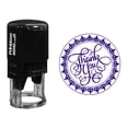 thumbnail image 1 of Printtoo Round Fleur De Lis Border Monogram Thank You Calligraphy Self Inking Rubber Stamp Gift Idea-Violet, 1 of 1