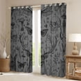 thumbnail image 2 of Homewish Gothic Skull Black Out Curtains,Cute Deer Fox Curtains Pack of 2 (42x63 Each),Gray Black Bedroom Curtains For Adults,Super Cozy Room Decor, 2 of 6