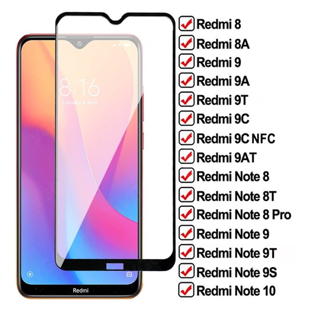 Protector de pantalla de vidrio templado, película protectora para Xiaomi Redmi 8A, 9A, 9C, 10JE, Note 8, 9, 10 Pro, 10T, 10S, 8T, 9T, 9S