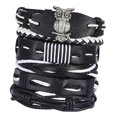 thumbnail image 1 of Pulsera de cuero tejida estilo retro, ajustable, 6 unidades, diseño de búho Búho 6pcs, 1 of 9