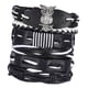 thumbnail image 1 of Pulsera de cuero PU trenzado multicapa estilo retro para hombre, ajustable Búho 6pcs, 1 of 9