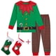 thumbnail image 1 of Pijamas de Navidad para niños, niñas, elfo, Papá Noel, ropa de dormir para niños pequeños, Navidad con sombrero, ropa de dormir, regalo de Año Nuevo, ropa de 2 a 14 años, 1 of 4