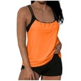 thumbnail image 3 of CLOISE Womens Tankini Swimsuits Push up 2 Piece with Boy Shorts Built in Bra Full Coverage Bathing Suit Adjustable Side Straps Color Block Swimwear Beachwear, 3 of 7