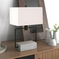thumbnail image 5 of 22" Gray and Black Mod Table Lamp With White Rectangular Shade, 5 of 8