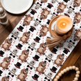 thumbnail image 2 of Happy Groundhog Day Cotton Linen Table Runner for Dining Kitchen, Vintage Cartoon Black Hat Groundhog Wedding Outdoor Party Tablerunners, Dresser Scarf Coffee Tablecloth Runners 13x36 Inches, 2 of 8