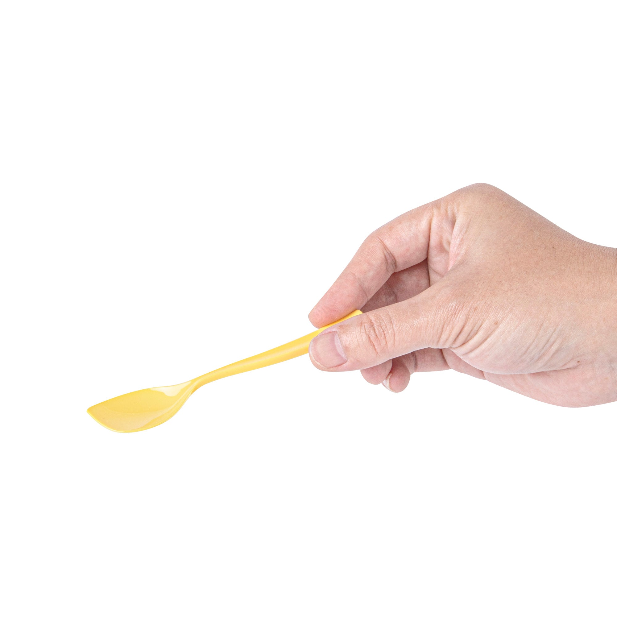 Coppetta Baby Yellow Plastic Petal Spoon - 4 1/2" x 1" - 500 count box