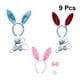 thumbnail image 5 of 9 piezas de diseño de oreja de conejo de peluche aros de pelo corbatas en forma de lazo corbatas de conejo falso para niños adultos blanco rosa rojo y azul, 5 of 5