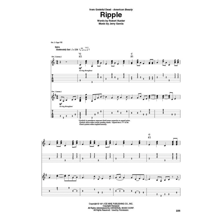 Grateful Dead Guitar Anthology Guitar Tab Songbook - Walmart.com