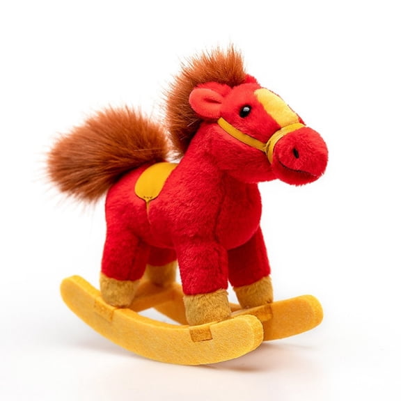 Rocking Horse Toy, Mini Rocking Horse Toy, Plush Horse Desktop Decoration Cute Soft Plushie, Spring Festival Mascot, Perfect Gift for Home Office Desk