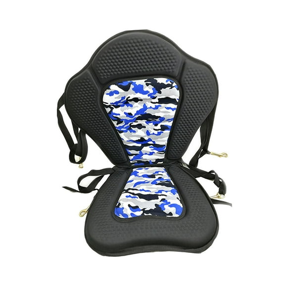 Asiento acolchado para Kayak, reemplazo de asiento de canoa, asiento de pesca acolchado, resistente para kayak, canoa, espalda alta, correas ajustable Camuflaje Azul shamjiam Asiento de kayak