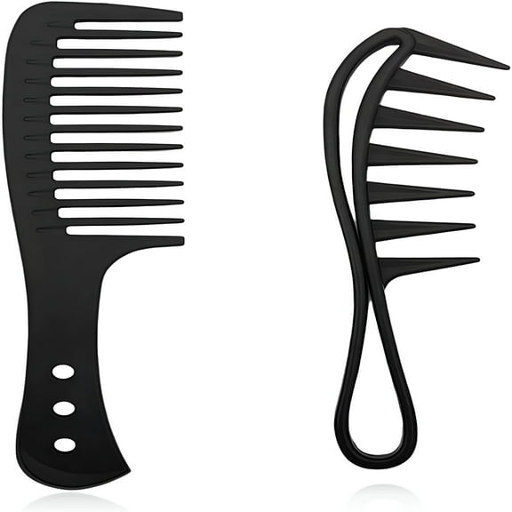 ACDANC Wide Tooth Comb, 2Pcs Large Tooth Combs Wide Tooth Curl Comb Shark Teeth Comb for Women Men, Hair Hairstyle Tool for Long Curly Wet Wavy Thick Hair Barber Salon
