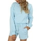 Ensemble Pyjama pour Femmes Shorts de Détente en Coton à Manches Longues Pjs avec Poches – image 4 sur 6