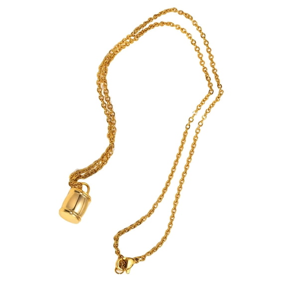 Collar de urna de acero inoxidable, joyería de cremación, colgante de cenizas, medallón de recuerdo para Oro