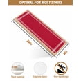 thumbnail image 4 of Stair Treads for Wooden Steps, Pure Red Peel and Stick Stair Treads with Reusable Adhesive, Simple Solid Color Non Slip Indoor Stairs Runner Rugs Mats for Elders Dogs 8"x30" 4PCS, 4 of 7