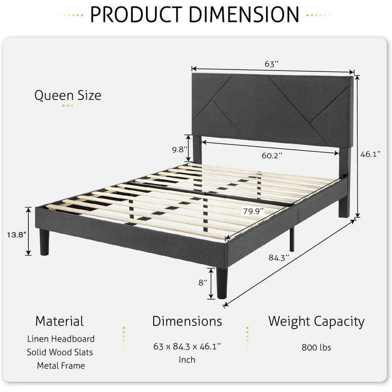 Standard Queen Bed Frame Measurements Hanaposy