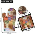 thumbnail image 6 of Pioneer Flower Floral Print Pattern Kitchen Oven Mitt and Pot Holder Sets 2 Pcs for Baking, Cooking and Grilling, Heat Resistant Up To 392 °F, 6 of 7