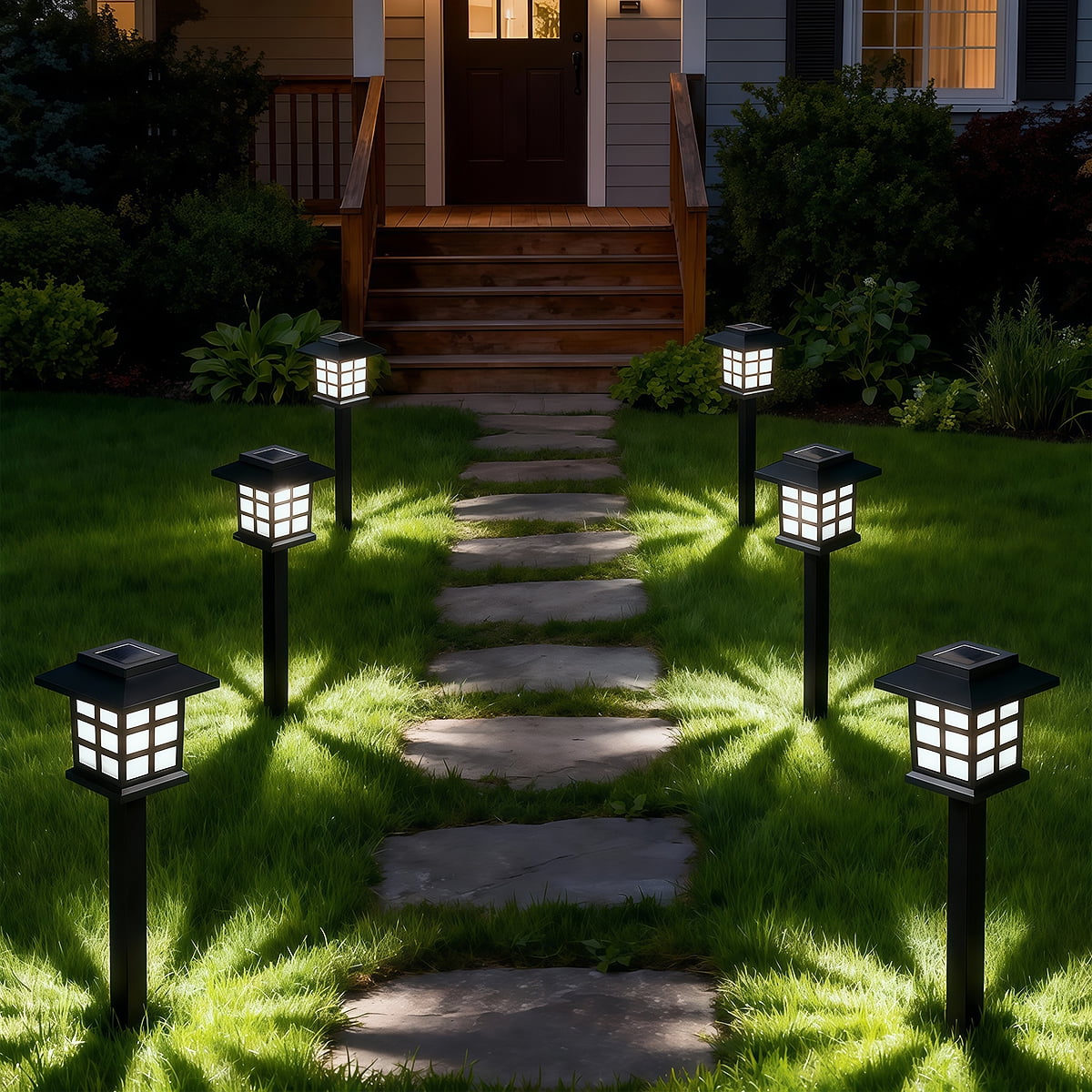 24 Pack Solar Lights Outdoor Decorative, Solar LED Waterproof Pathway Lights Outdoor, Solar Powered Retro Garden Yard Lights for Garden, Landscape, Path, Yard, Patio, White