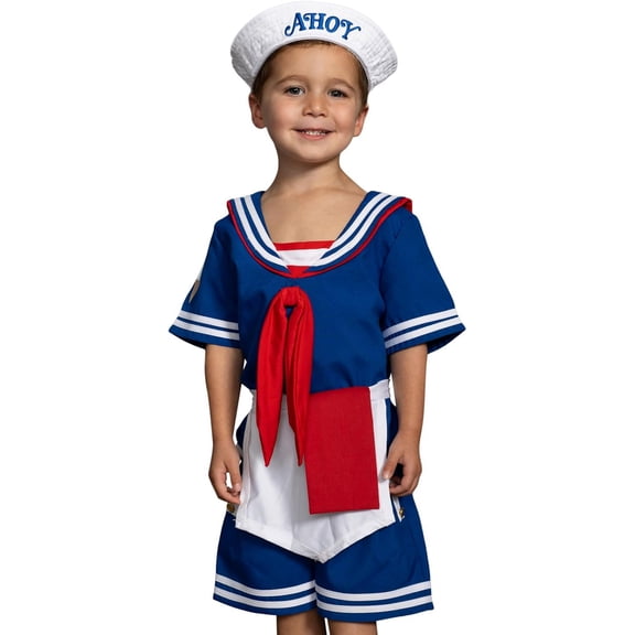 Scoops Ahoy Ice Cream Shop Sailor Kids Costume Set Children Halloween Cosplay (2T)