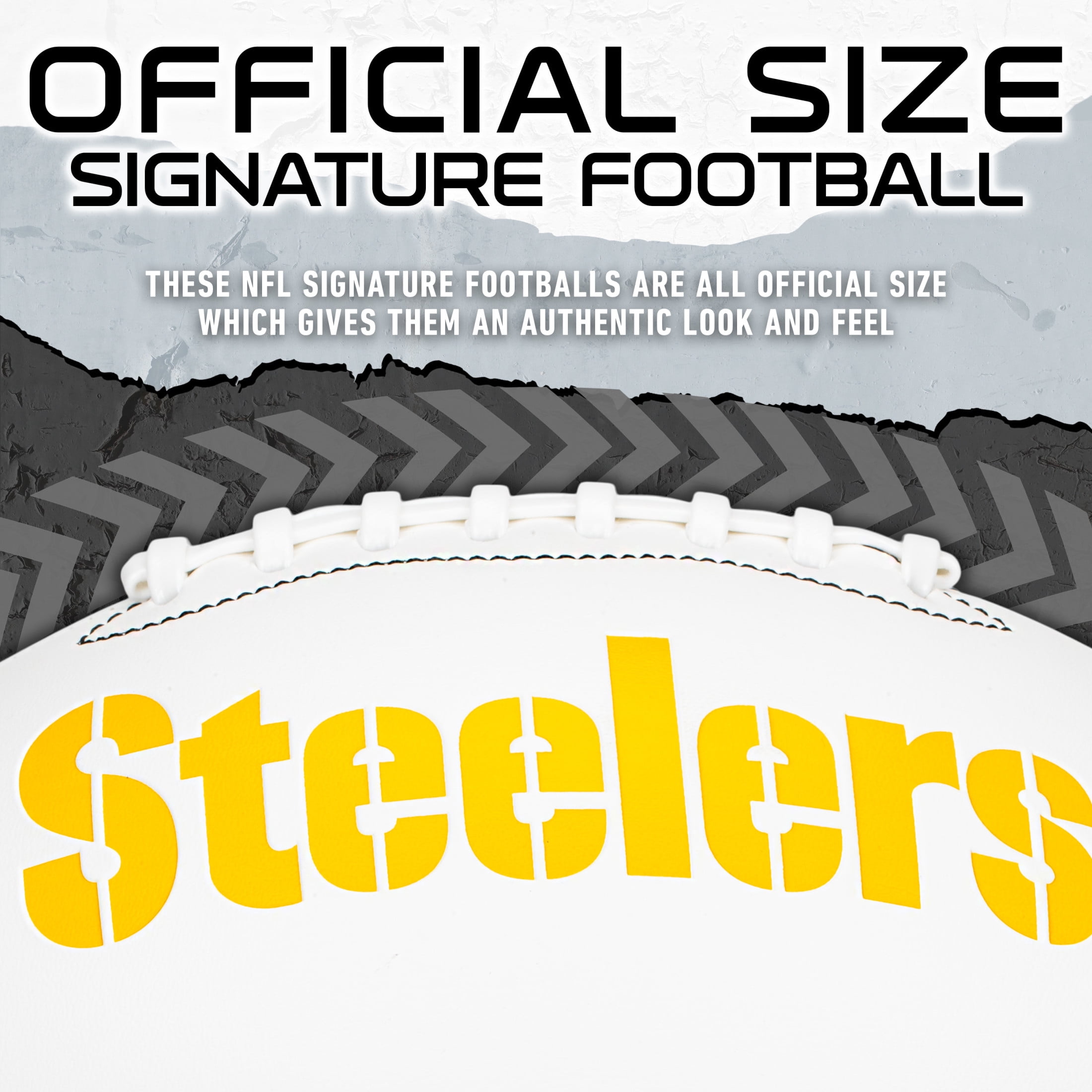 Franklin Sports NFL Pittsburgh Steelers Autograph Football - Official Size White Panel Souvenir Football for Autographs + Signatures - NFL Team Fan Shop Memorabilia Football for Display