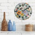 thumbnail image 3 of Yayeee 10" Wall Clock Battery Operated Quartz Round Silent Non-Ticking Home Decor, Floral Pattern, 3 of 6
