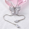 thumbnail image 3 of Adjustable Butterfly Pendant Necklace Silver Costume Jewelry For Women 1Set, 3 of 9