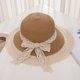 thumbnail image 3 of Sombrero de paja con lazo de encaje hueco para mujer, circunferencia de 56-58 cm, protección solar para salidas de verano, 3 of 5