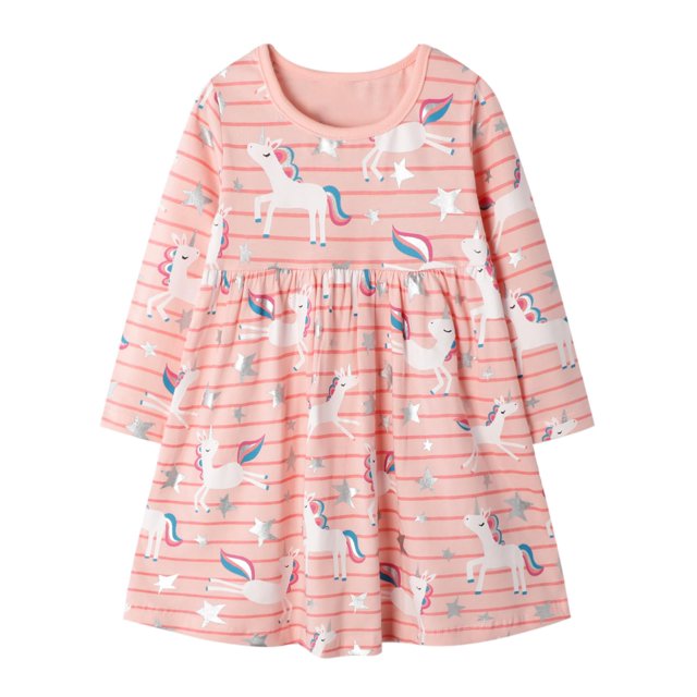 Vestido Hongshilian de punto de algodón para niñas pequeñas, casual, de 2 a 3 años