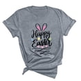 thumbnail image 2 of TIMIFIS Hauts à Manches Courtes pour Femmes Joyeuses Pâques Été Décontracté Ample Col Rond Chemise de Vacances Mode T-Shirt Graphique Lettre Lapin, 2 of 3