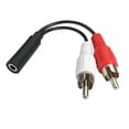 thumbnail image 1 of Cable de audio en Y C&E, 3,5 mm hembra a 2 RCA macho, 15 cm, niquelado, 1 of 1