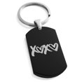 thumbnail image 1 of Stainless Steel XOXO Heart Engraved Dog Tag Keychain Keyring, 1 of 1